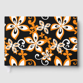 ALOHA HAWAII PATROON IN ZWART EN SINAASAPPEL GASTENBOEK