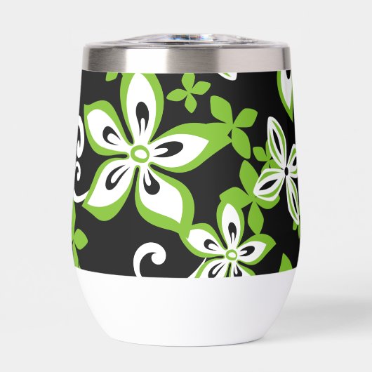 ALOHA HAWAII PATROON IN ZWART/LIMOEN (Voorkant)