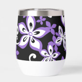 ALOHA HAWAII PATROON IN ZWART/PAARSE (Achterkant)