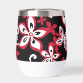 ALOHA HAWAII PATROON IN ZWART/ROOD (Achterkant)