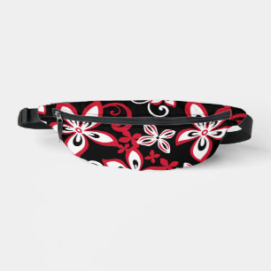 ALOHA HAWAII PATROON IN ZWART/ROOD HEUPTASJE