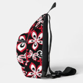 ALOHA HAWAII PATROON IN ZWART/ROOD SLING BAG (Rechts)