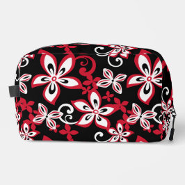 ALOHA HAWAII PATROON IN ZWART/ROOD TOILETTASJE