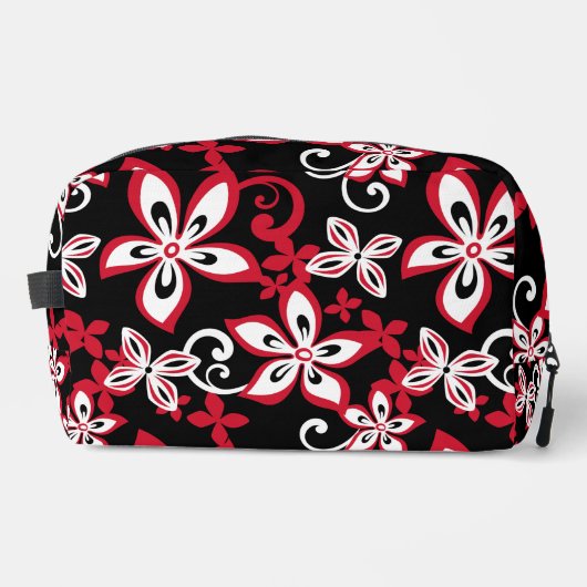 ALOHA HAWAII PATROON IN ZWART/ROOD TOILETTASJE (Voorkant)
