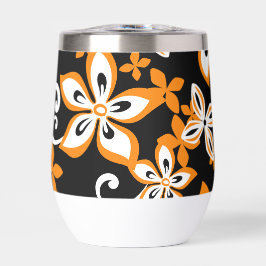 ALOHA HAWAII PATROON IN ZWART/SINAASAPPEL