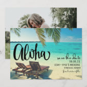 Aloha Hawaii Photo Beach Wedding Save the Date (Voorkant / Achterkant)
