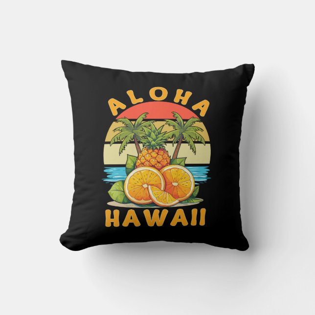 Aloha Hawaii Pineappel Kussen (Voorkant)