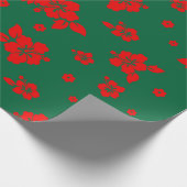 Aloha Hawaii Red over het groene kerstpatroon Cadeaupapier (Hoek)
