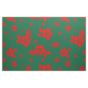 Aloha Hawaii Red over het groene kerstpatroon Stof
