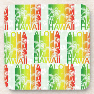 Aloha Hawaii Retro Summer Floral Bier Onderzetter