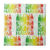 Aloha Hawaii Retro Summer Floral Tegeltje (Voorkant)