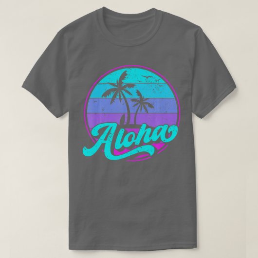 Aloha Hawaii Retro  Sunset T-shirt (Design voorkant)