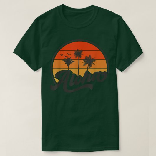 Aloha Hawaii Retro Sunset T-shirt (Design voorkant)