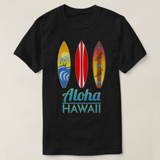 Aloha Hawaii  Retro Surfboards Surfing765 T-shirt (Design voorkant)
