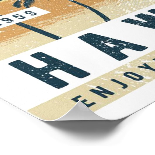 Aloha Hawaii Retro Travel Poster (Hoek)