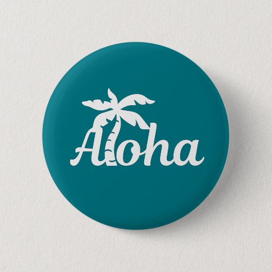 Aloha Hawaii Ronde Button 5,7 Cm (Voorkant)