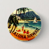 Aloha Hawaii Ronde Button 5,7 Cm (Voorkant)