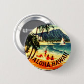 Aloha Hawaii Ronde Button 5,7 Cm (Voorkant /achterkant)