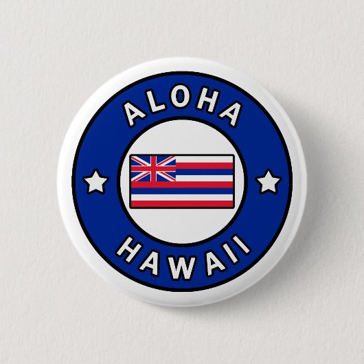 Aloha Hawaii Ronde Button 5,7 Cm (Voorkant)
