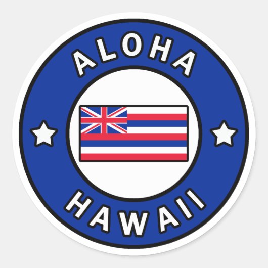 Aloha Hawaii Ronde Sticker (Voorkant)