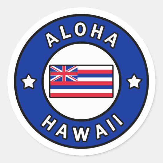 Aloha Hawaii Ronde Sticker (Voorkant)
