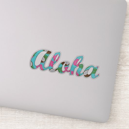 Aloha Hawaii Roze Hibiscus Flower Coconuts Sticker (Detail)