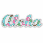 Aloha Hawaii Roze Hibiscus Flower Coconuts Sticker (Voorkant)