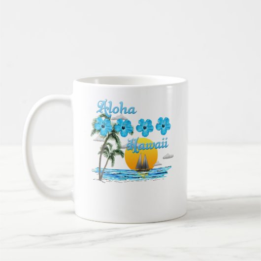 Aloha Hawaii Sailing Sunset Koffiemok (Links)