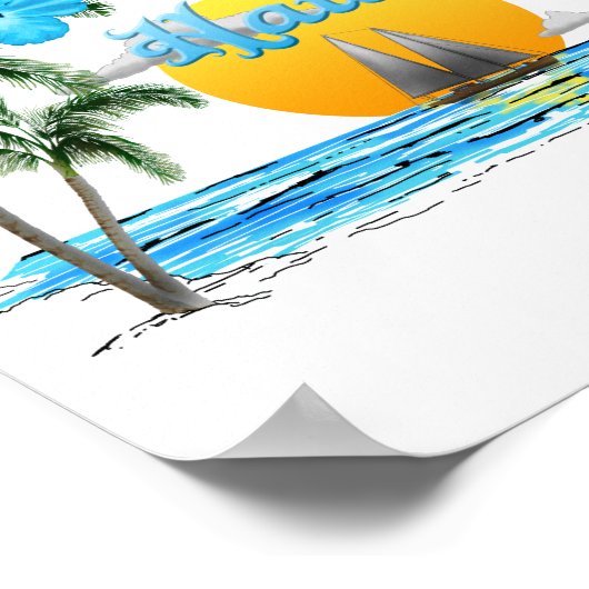 Aloha Hawaii Sailing Sunset Poster (Hoek)