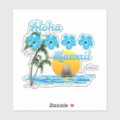 Aloha Hawaii Sailing Sunset Sticker (Vel)