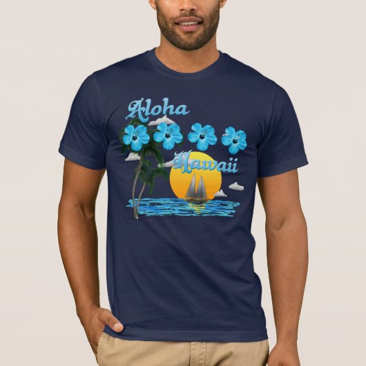 Aloha Hawaii Sailing Sunset T-shirt (Voorkant)
