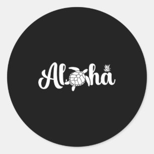 Aloha hawaii schildpad hawaiiaanse eiland reis kin ronde sticker