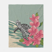 Aloha Hawaii Schildpadden met Plumeria Quilt Deken (Voorkant)