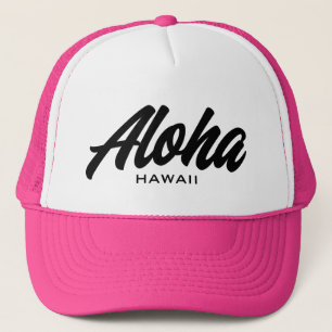Aloha Hawaii script-typografie aangepaste kleur Trucker Pet