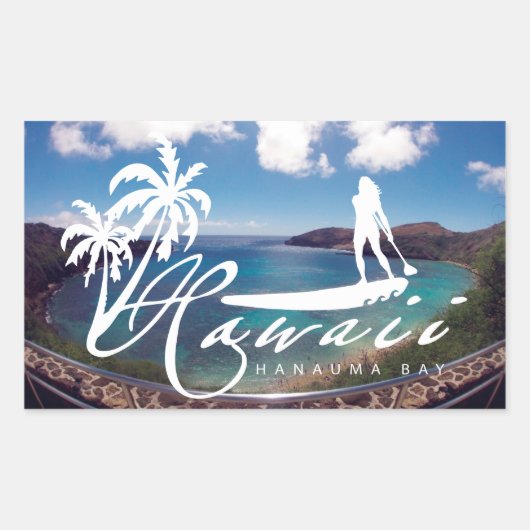 Aloha Hawaii sta op peddelen Rechthoekige Sticker (Voorkant)