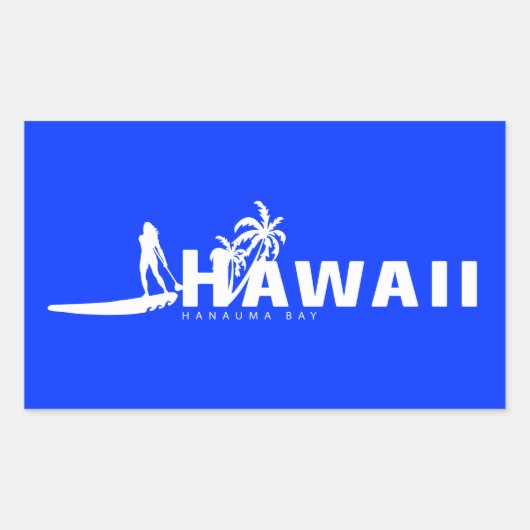 Aloha Hawaii sta op peddelen Rechthoekige Sticker (Voorkant)