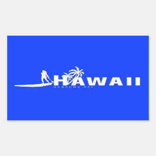 Aloha Hawaii staat op het peddel Rechthoekige Sticker