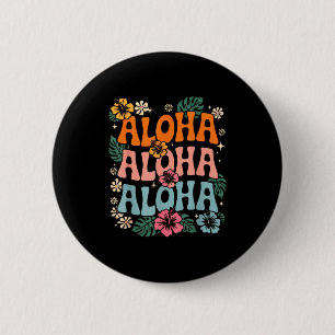 Aloha hawaii strand hawaiiaans eiland bloem luau ronde button 5,7 cm