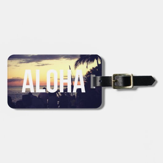 Aloha Hawaii Sunset Bagagelabel (Voorkant horizontaal)