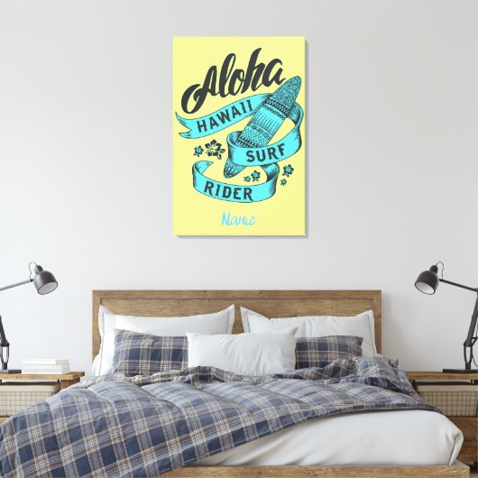 Aloha Hawaii Surf Rider Thunder_Cove Canvas Afdruk (Insitu (Slaapkamer))