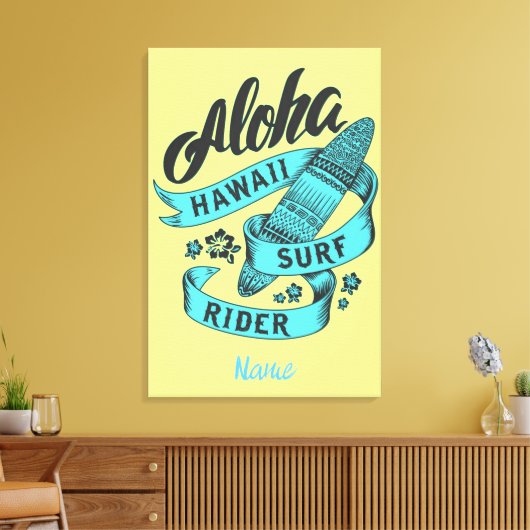 Aloha Hawaii Surf Rider Thunder_Cove Canvas Afdruk (Insitu (Woonkamer))