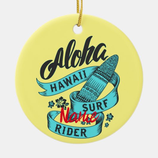 Aloha Hawaii Surf Rider Thunder_Cove Keramisch Ornament (Voorkant)