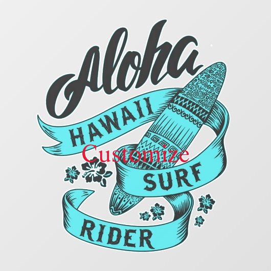 Aloha Hawaii Surf Rider Thunder_Cove Raamsticker (Vel)