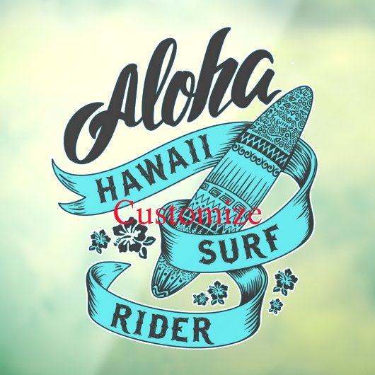 Aloha Hawaii Surf Rider Thunder_Cove Raamsticker (Vel 3)