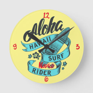 Aloha Hawaii Surf Rider Thunder_Cove Ronde Klok