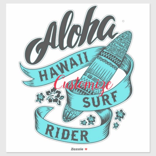 Aloha Hawaii Surf Rider Thunder_Cove Sticker (Vel)