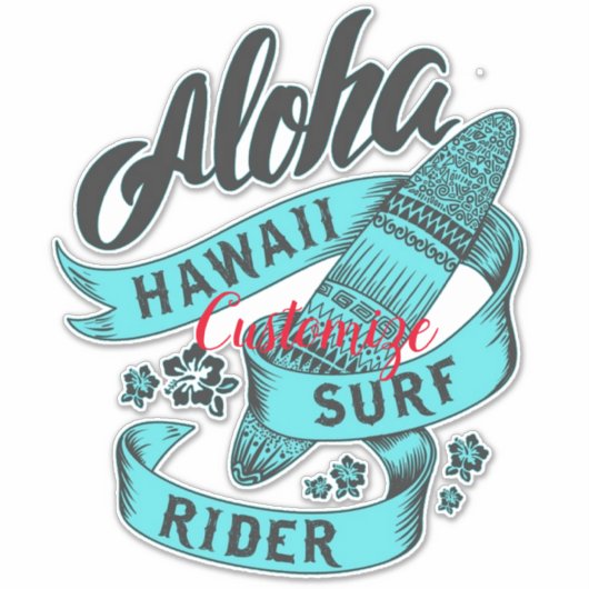 Aloha Hawaii Surf Rider Thunder_Cove Sticker (Voorkant)