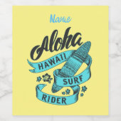 Aloha Hawaii Surf Rider Thunder_Cove Wijn Etiket (Enkel label)