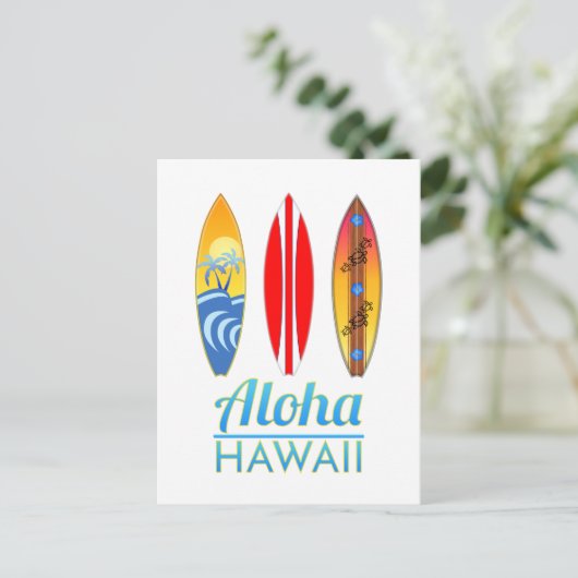 Aloha Hawaii Surfboards Briefkaart (Staand voorkant)