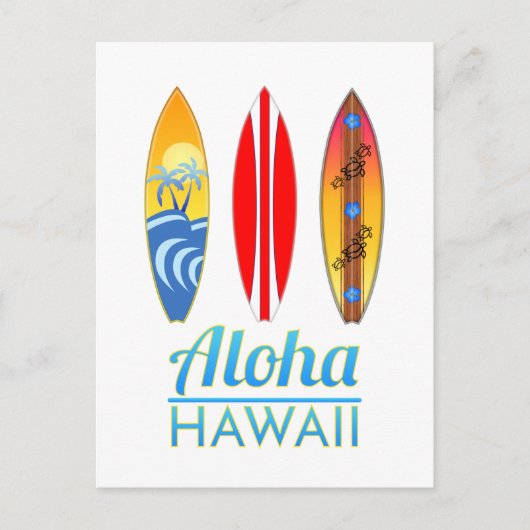 Aloha Hawaii Surfboards Briefkaart (Voorkant)